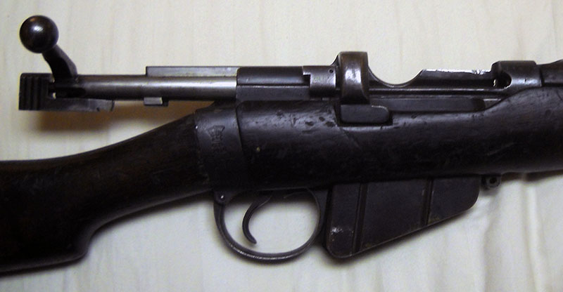 SMLE action, right side, bolt open